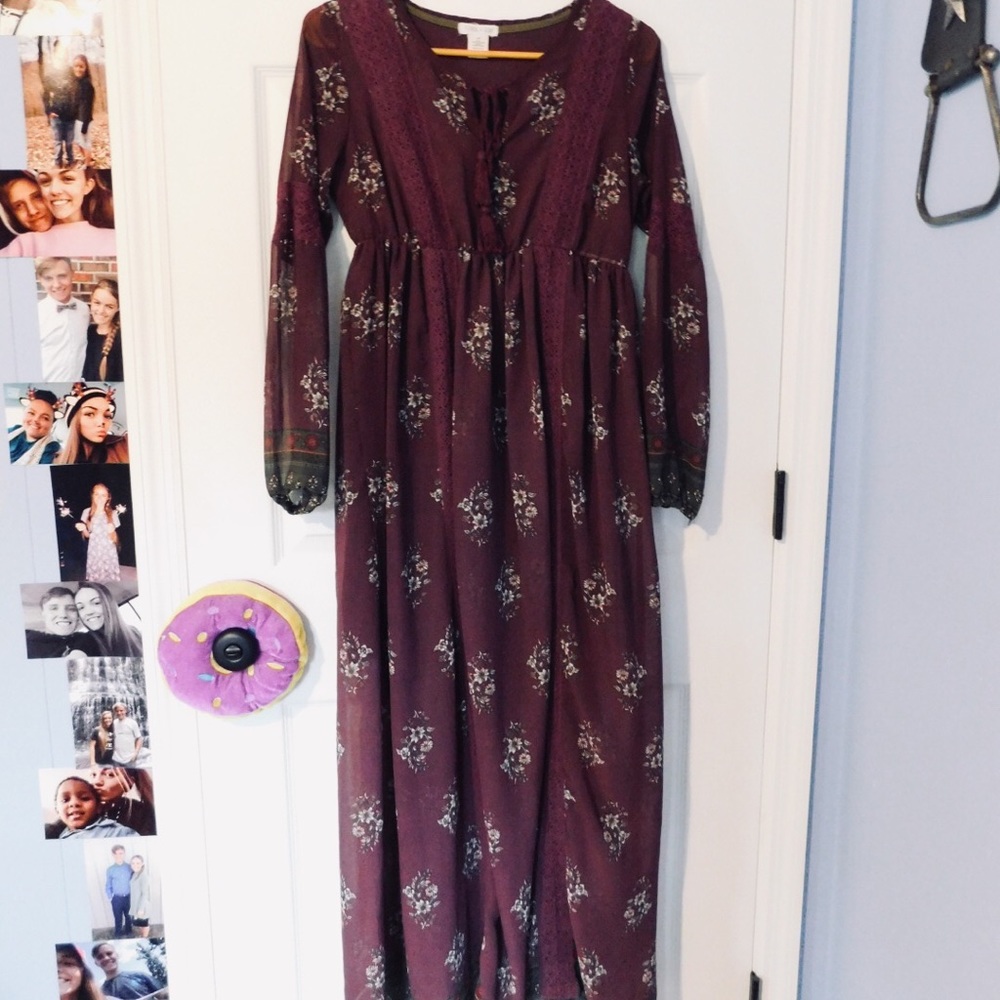 burgundy dress